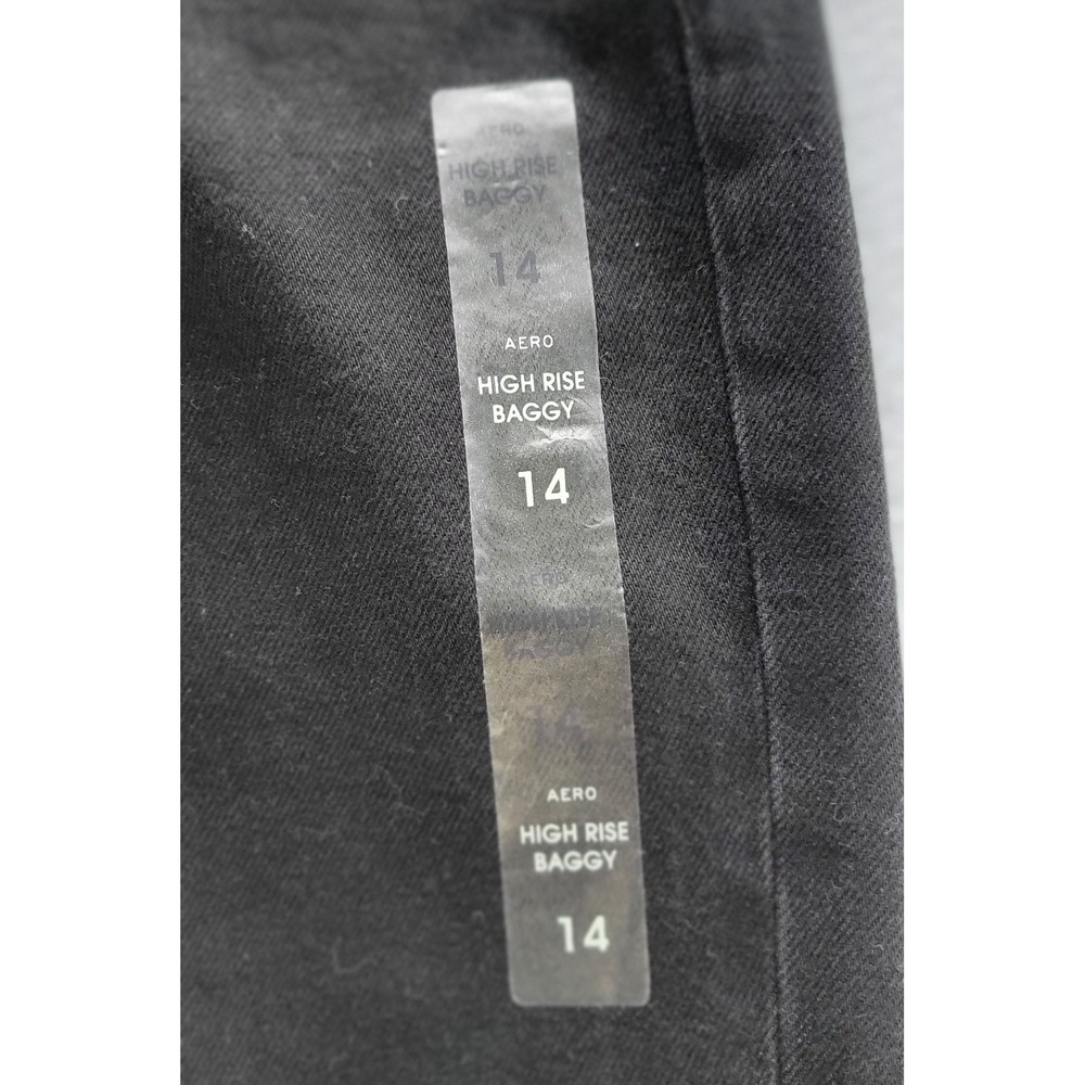 Aeropostale Jeans Womens Baggy Black High Waist Size 14R NEW - Picture 8 of 16